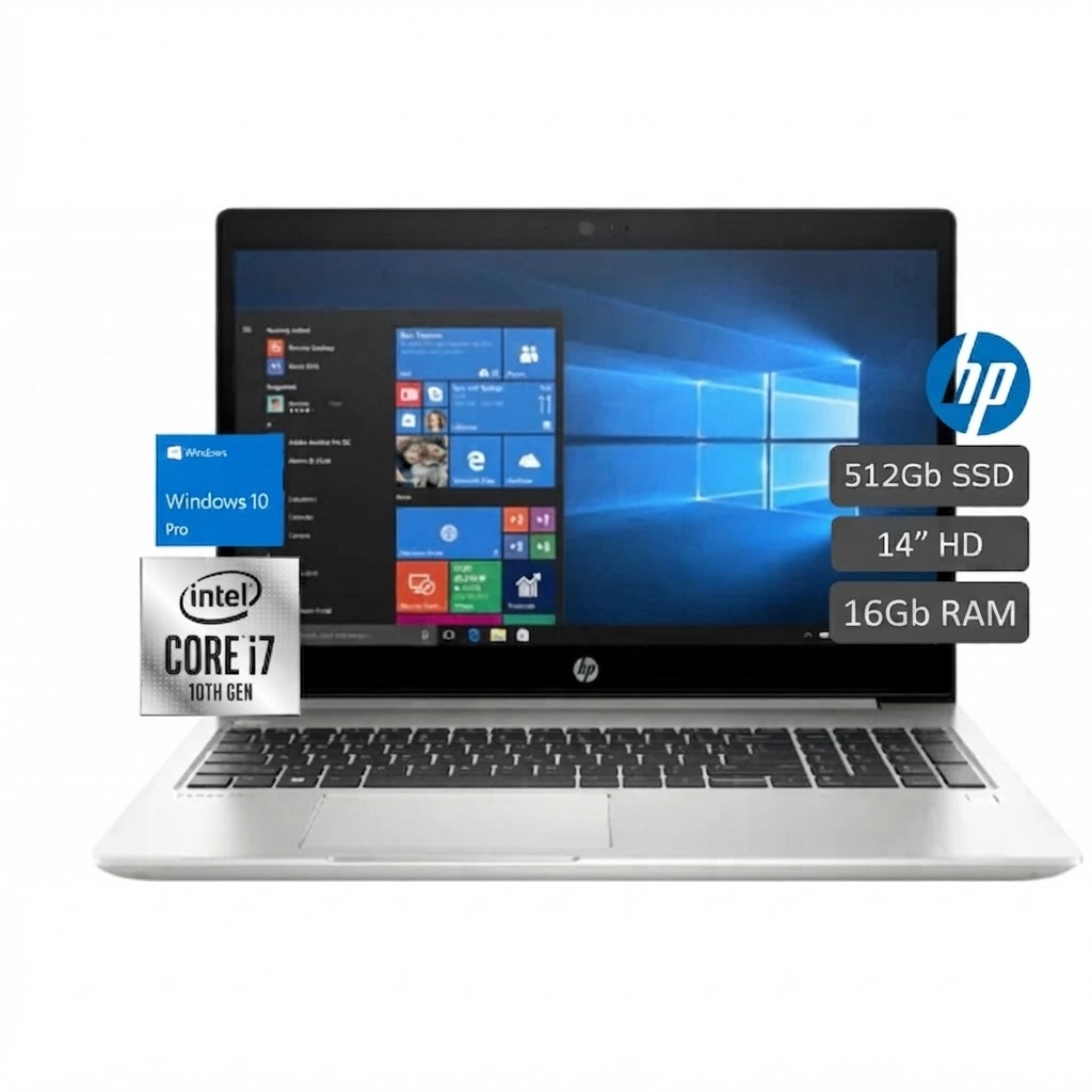 LAPTOP HP PROBOOK 450 G7 Intel Core i7-10510u 1.8Ghz 4 Núcleos Max. Frecuencia 4.2Ghz 8MB Cache 16GB DDR4 Disco Sólido 512GB M.2