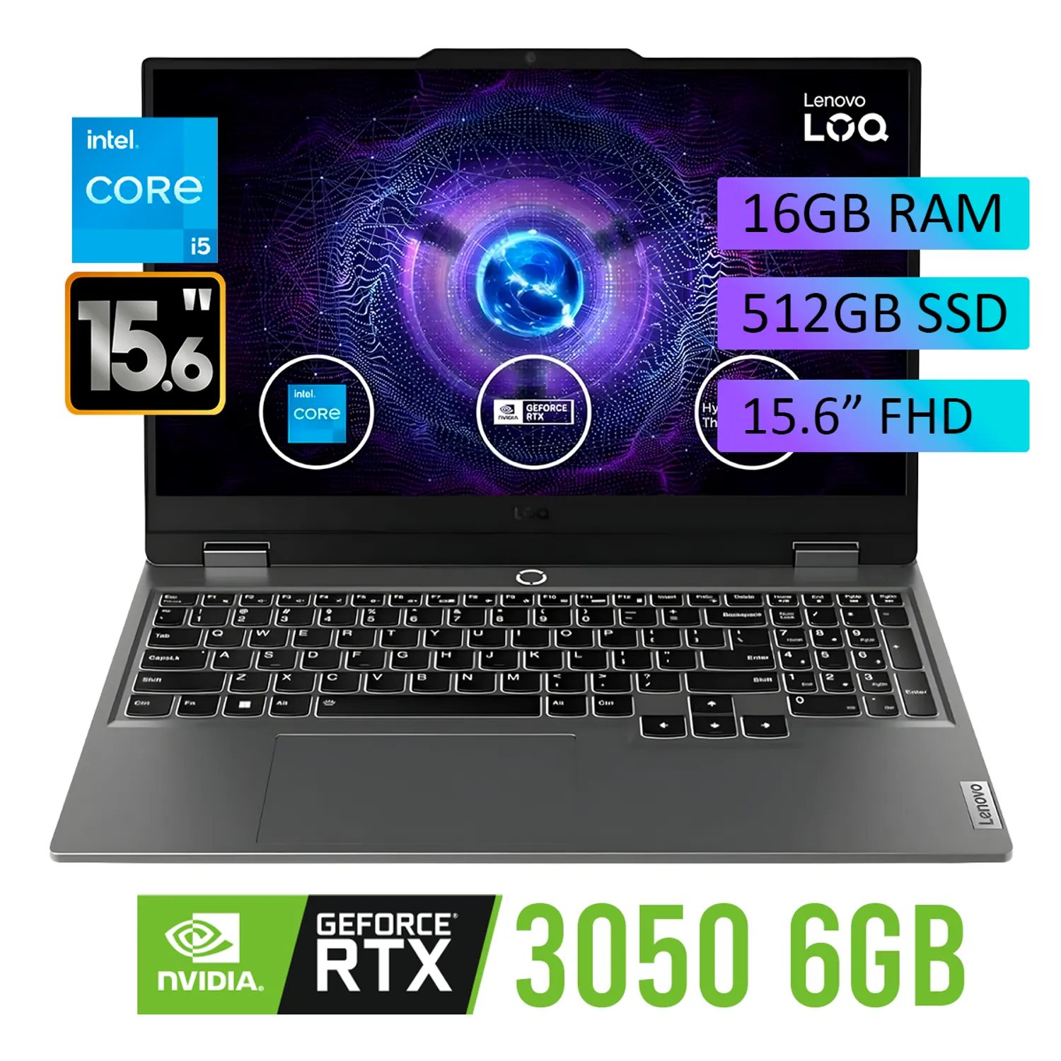 LAPTOP GAMING LENOVO LOQ 15IAX9 INTEL CORE I5-12450HX 8GB DDR5 (1x 8GB SODIMM DDR5-4800) SSD 512GB