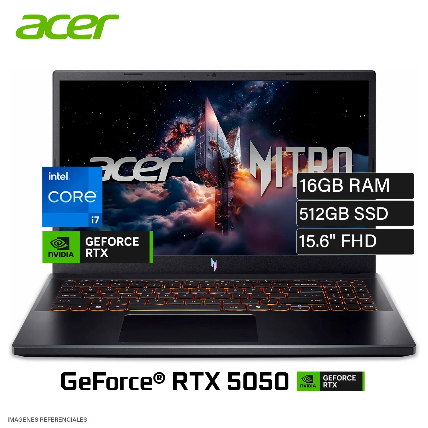 LAPTOP GAMING ACER NITRO V15 ANV15-52-71JV INTEL CORE I7-13620H 16GB SSD 512GB