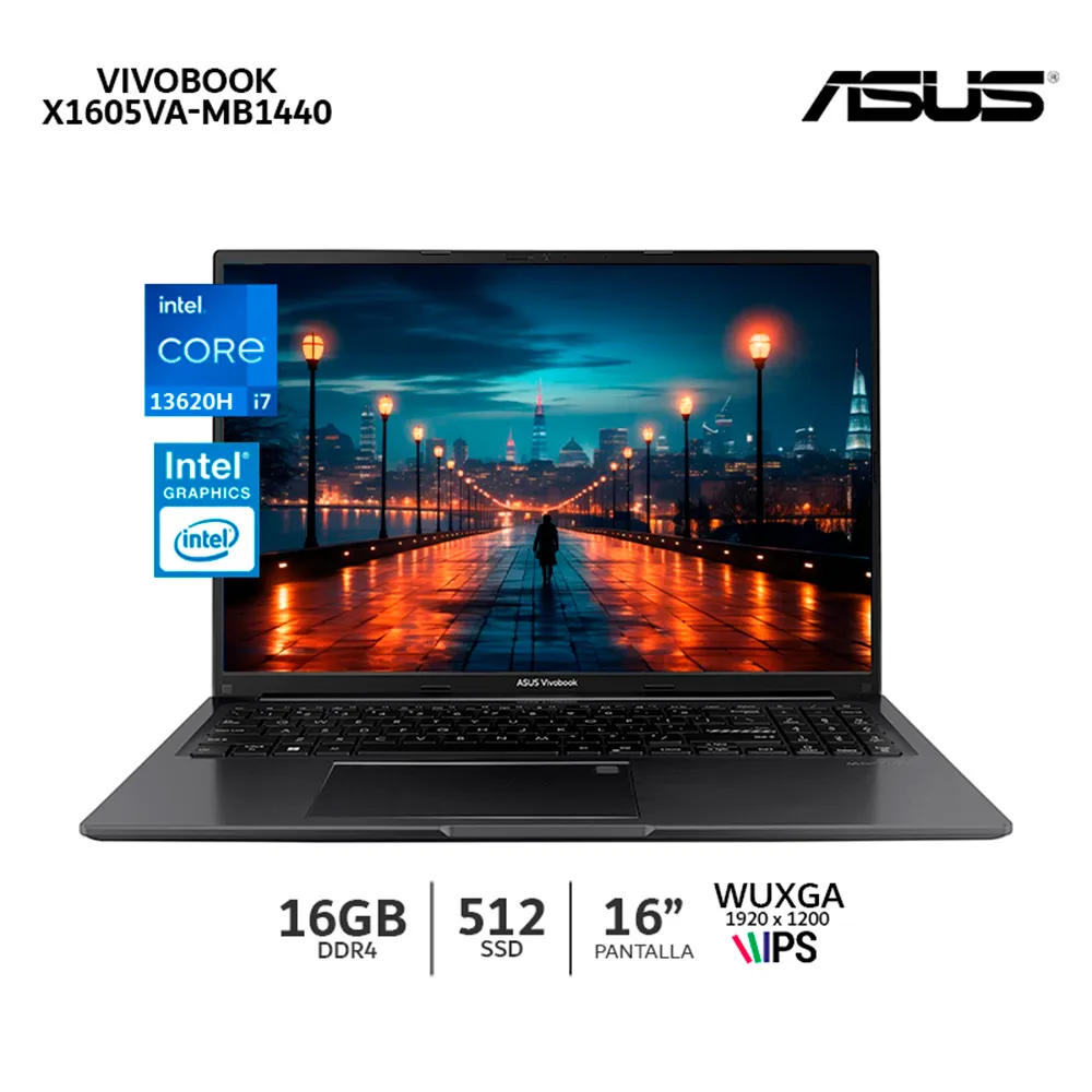 LAPTOP ASUS VIVOBOOK X1605 VA-MB1440 Intel Core i7 13620H 16GB DDR4 SSD 512 GB