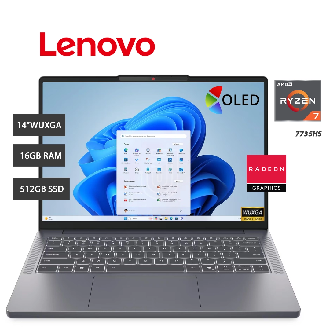 LAPTOP LENOVO IDEAPAD SLIM 3 14ARP10 AMD RYZEN 7 7735HS 16GB DDR5 SSD 512GB