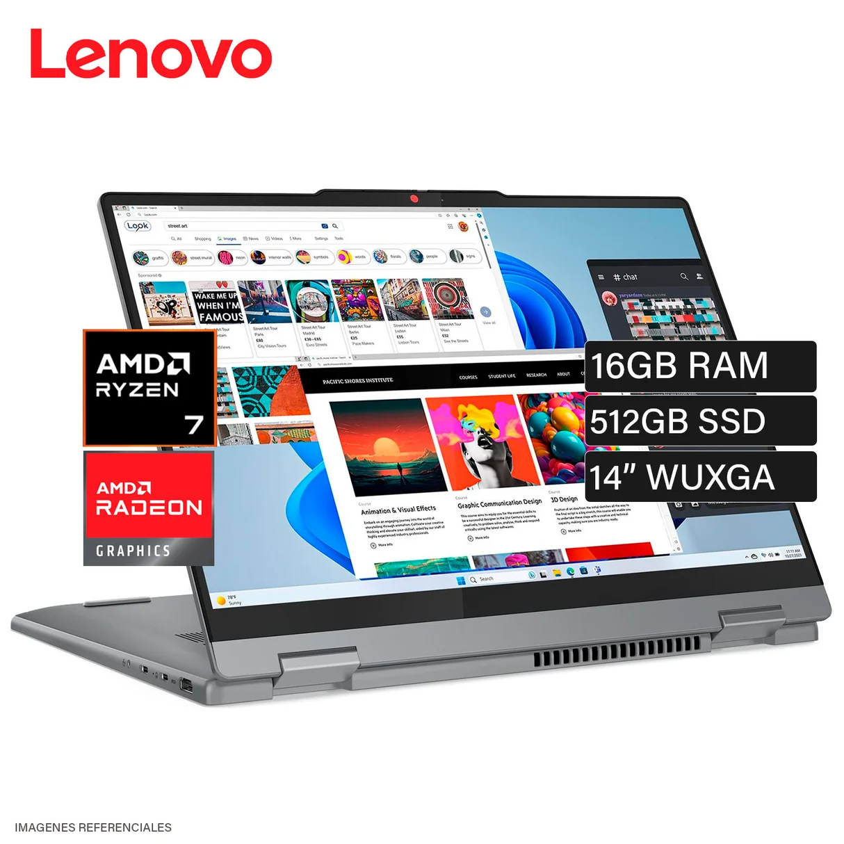 LAPTOP 2-EN-1 LENOVO IDEAPAD 5 2-IN-1 14AHP9 AMD RYZEN 7-8845HS 16GB LPDDR5 6400MHZ SSD 512GB