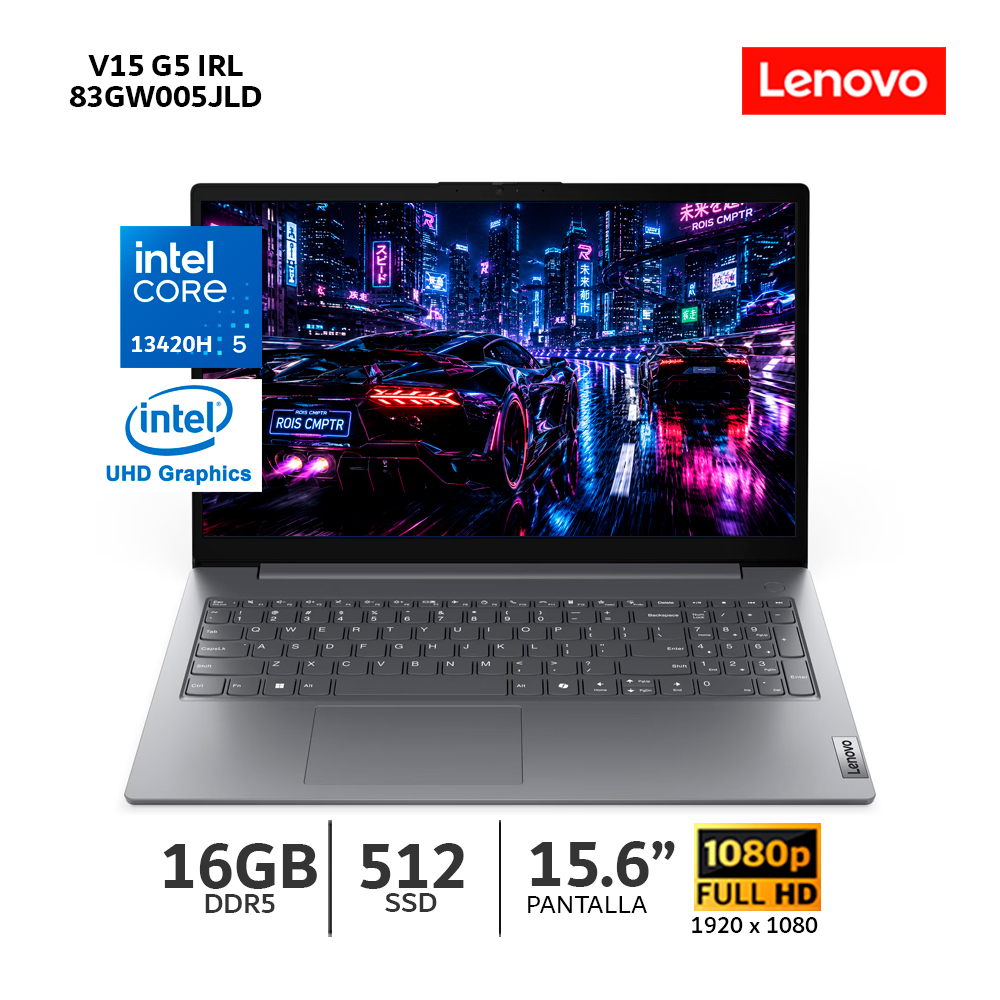 LAPTOP LENOVO V15 G5 IRL INTEL CORE i5 13420H 16GB (1x 16GB) SODIMM DDR5-5200 SSD 512GB