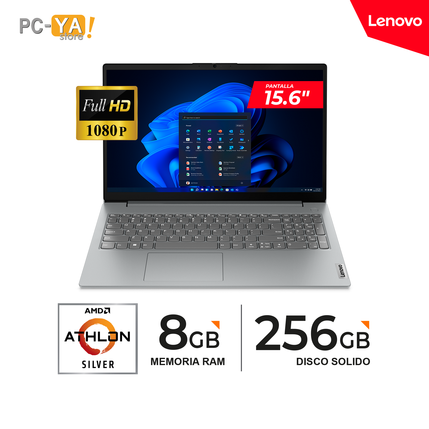 LAPTOP LENOVO V15 GEN4-AMN ATHLONSILVER 7120U 8GB LPDDR5-5500 SSD 256GB