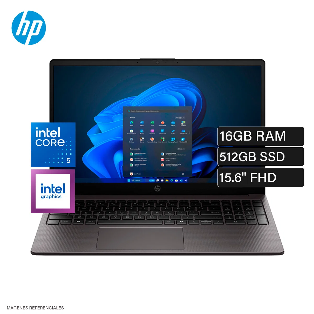 LAPTOP HP 250R G10 Intel Core 5 120U 16 GB (1x16GB) DDR5 5200 SSD 512GB