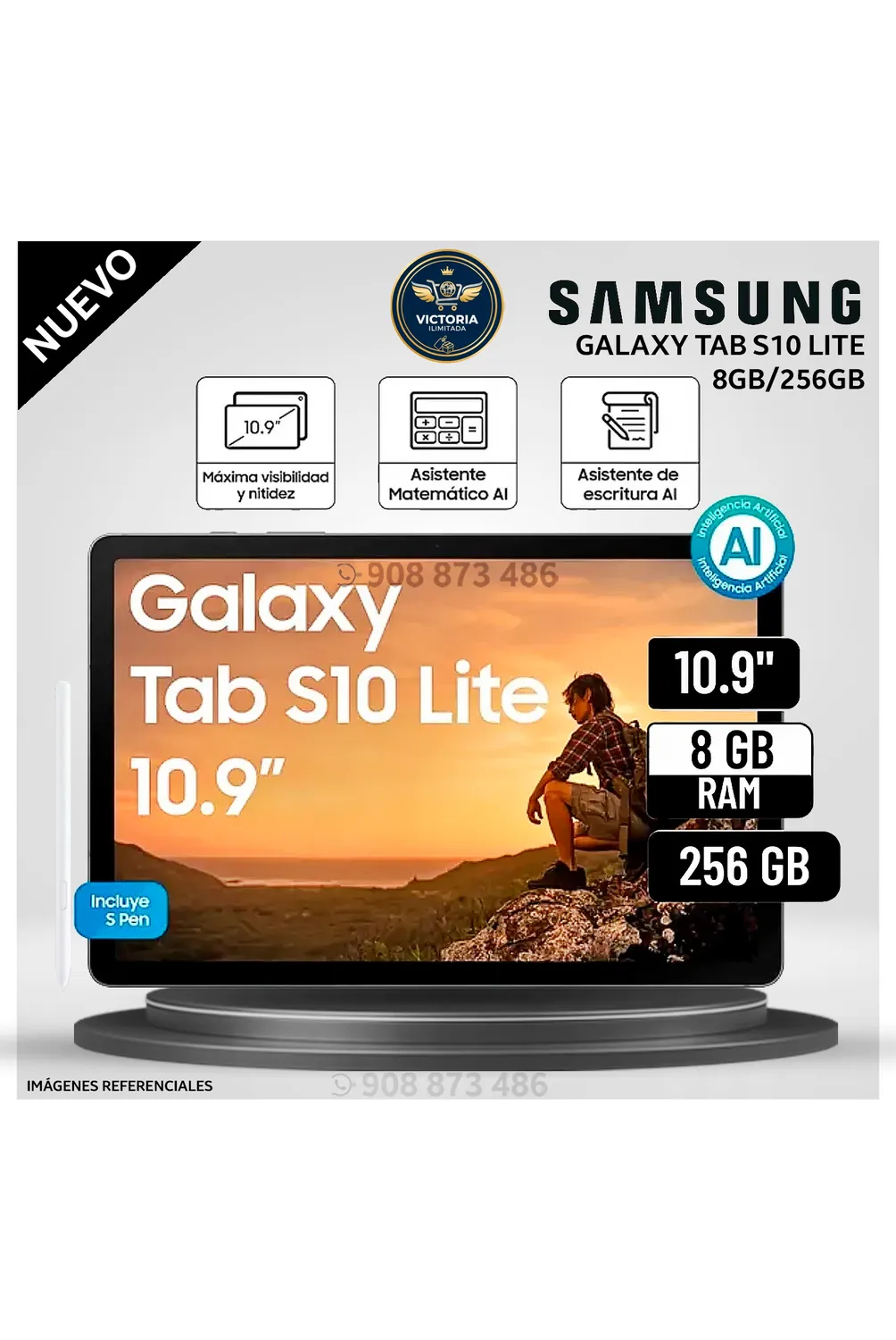 TABLET SAMSUNG GALAXY TAB S10 LITE SM-X400 EXYNOS 1380 OCTA CORE HASTA 2.4GHZ 6GB 128GB Almacenamiento
